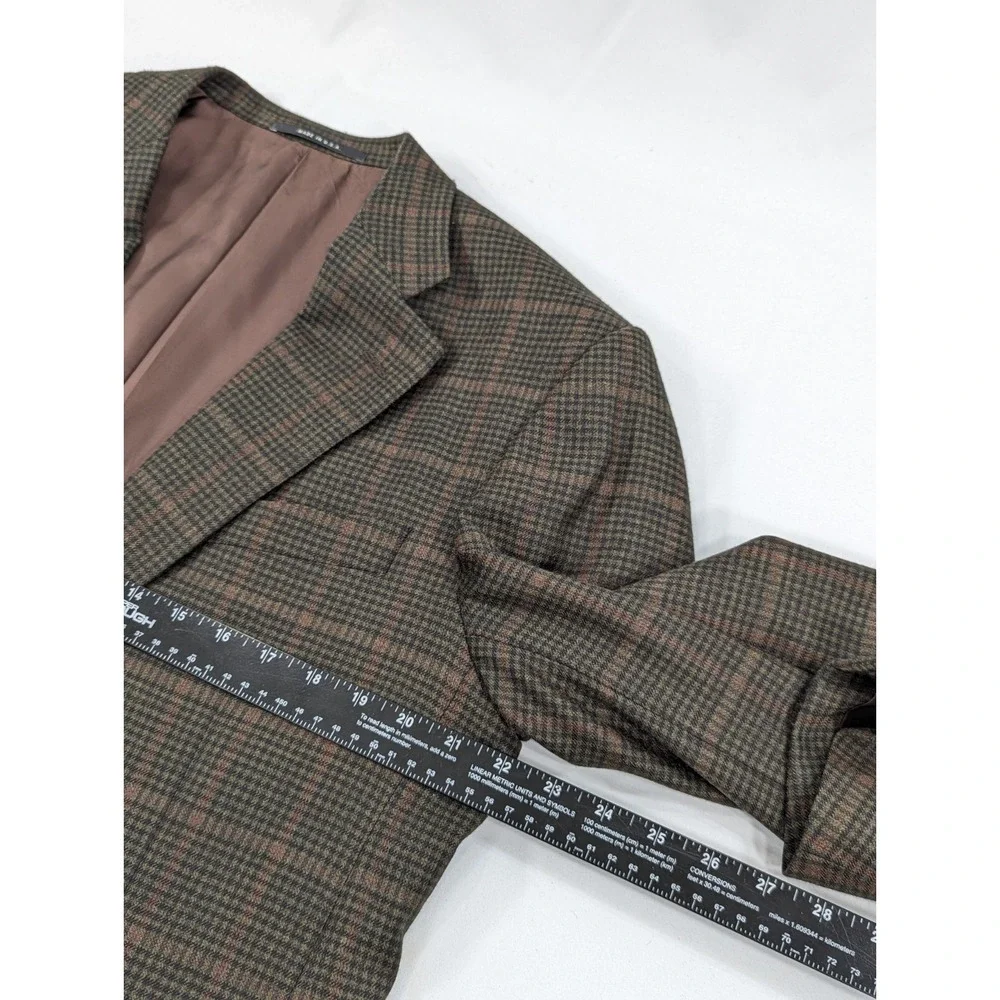 Vitg Hickey Freeman Blazer Sport Suit Jacket Green Red Glenn Check 42L Soft Wool
